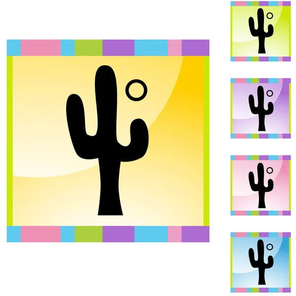 Pulsante icona del cactus — Vettoriale Stock