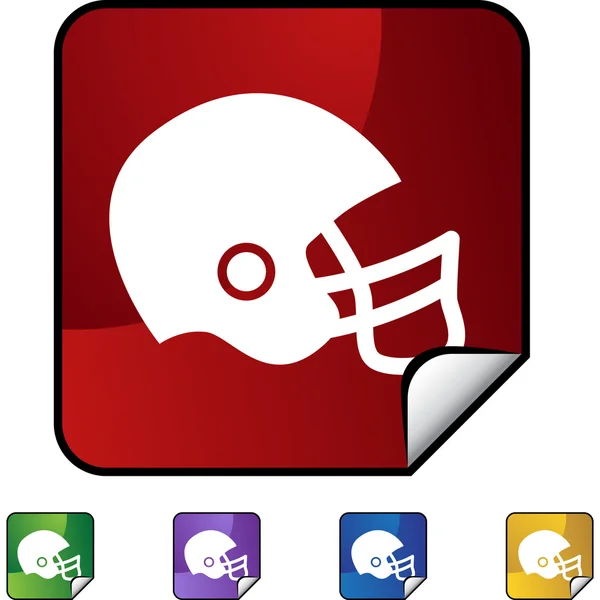 Football helmet web button — Stock Vector