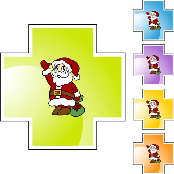 Santa κουμπί web — Διανυσματικό Αρχείο