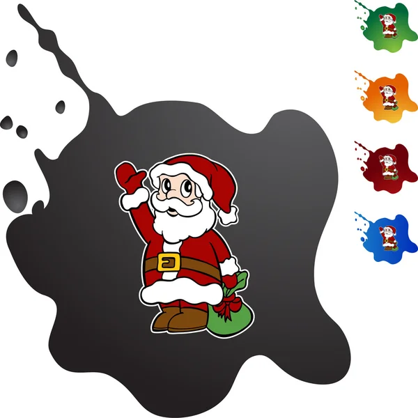 Bouton web Santa — Image vectorielle