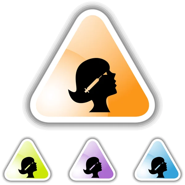 Woman with botulinum toxin in head — Stock Vector
