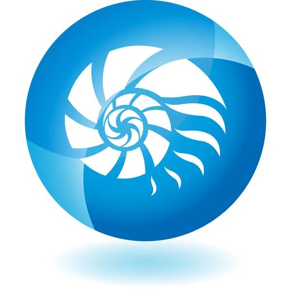 Bouton web Nautilus Shell — Image vectorielle