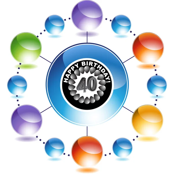 Happy Birthday 40 web button — стоковый вектор