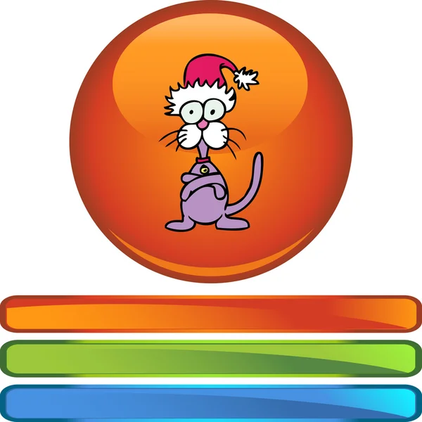 Tvrdohlavý kočka v Santa hat — Stockový vektor