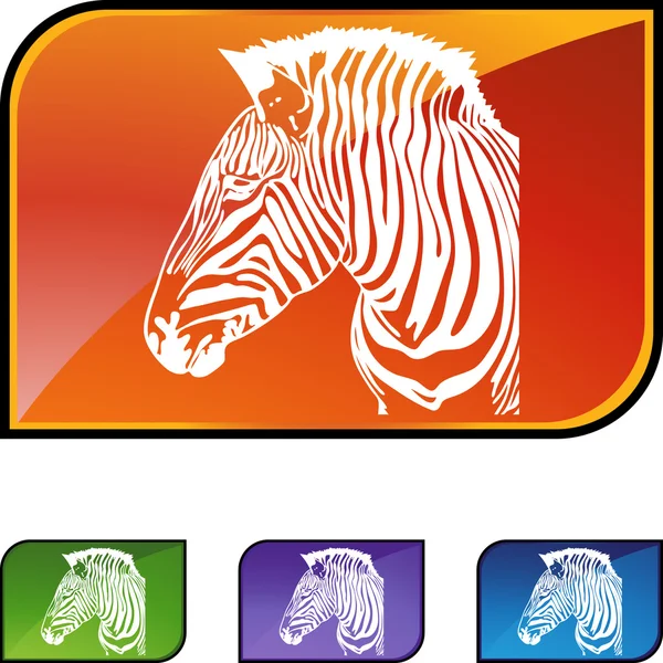 Pulsante web zebra — Vettoriale Stock