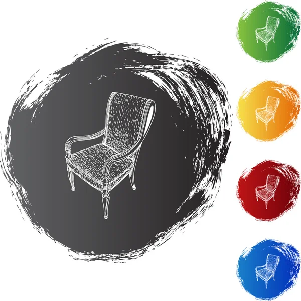 Chair web button — Stock Vector