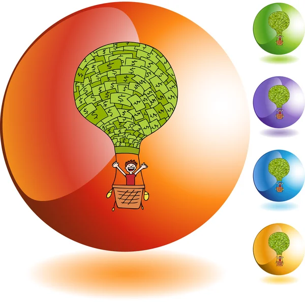 Money Balloon web icon — Stock Vector