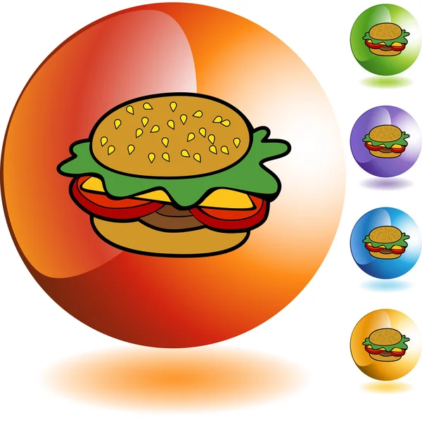 Burger botón web — Archivo Imágenes Vectoriales