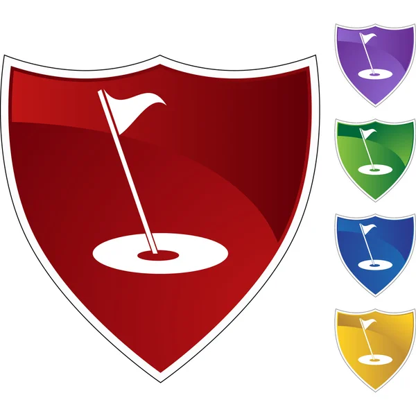 Golf vlag web knop — Stockvector