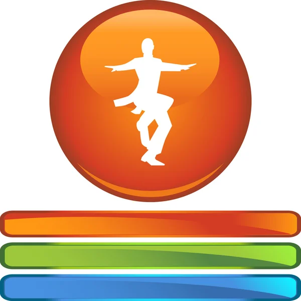 Bouton web danseur — Image vectorielle