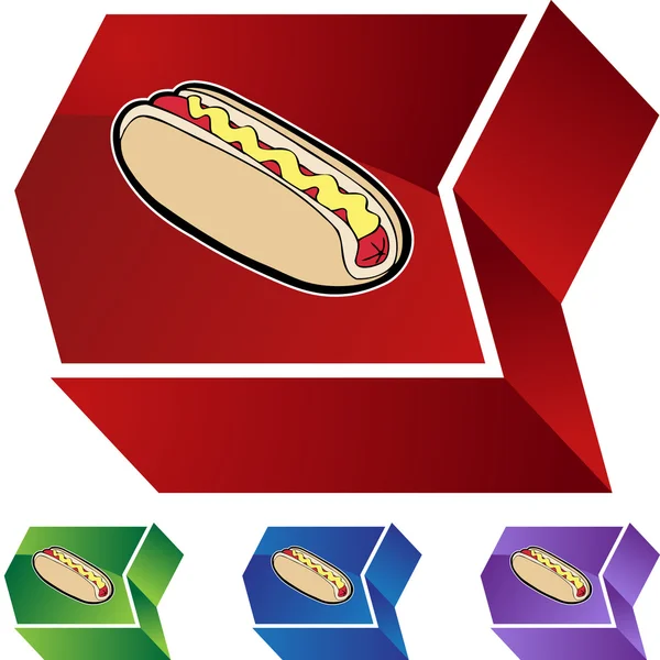 Hotdog ícone botão — Vetor de Stock