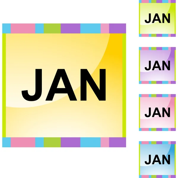 Januar-Webbutton — Stockvektor