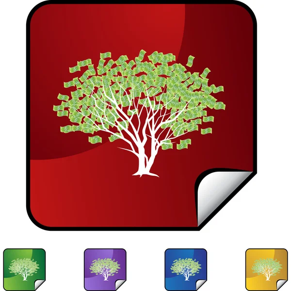 Geld Baum Web-Ikone — Stockvektor