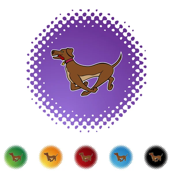 Running Dog icono web — Archivo Imágenes Vectoriales