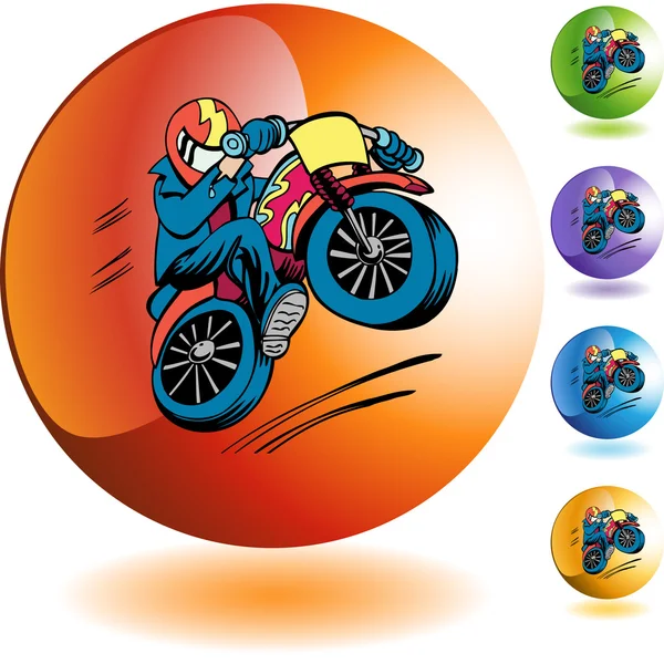 Stunt motocicleta icono web — Vector de stock