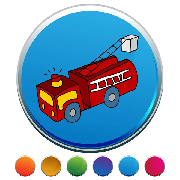 Juego de botones de camión de bomberos — Vector de stock