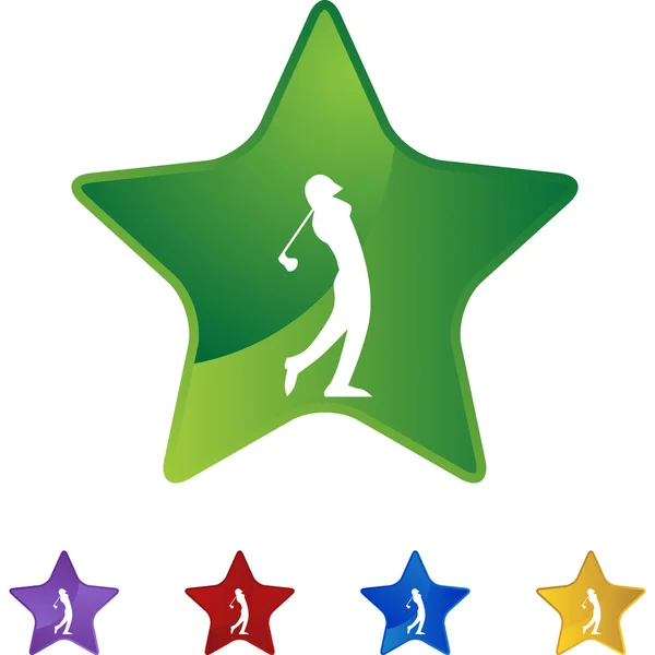 Golfista web tlačítko — Stockový vektor