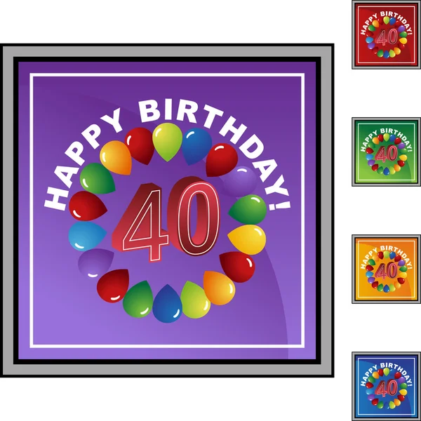 Happy Birthday Forty  web icon — Stock Vector