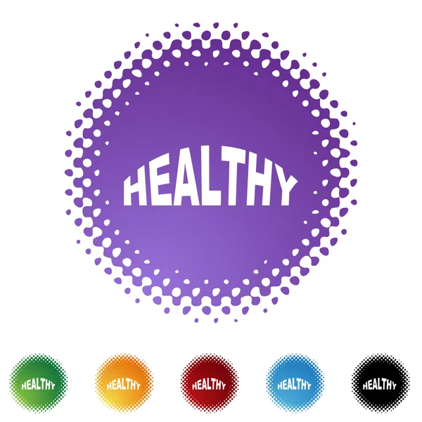 Sign Healthy web button — Stock Vector