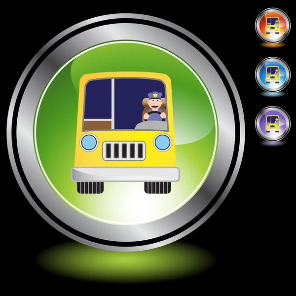 Tlačítko web řidič autobusu — Stockový vektor