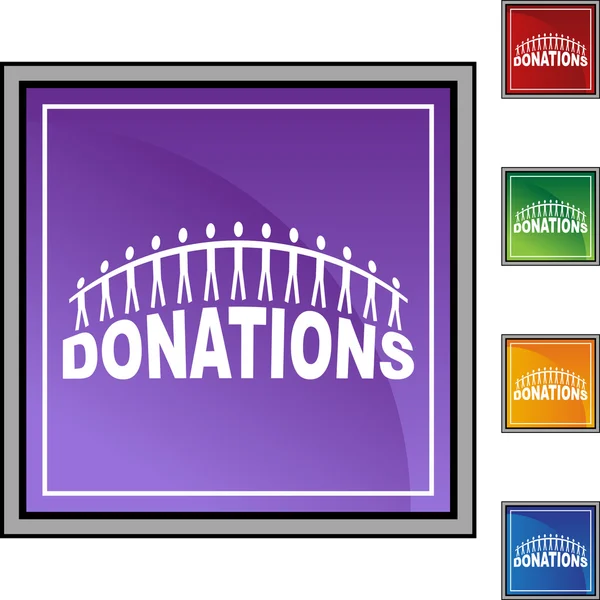 Donations web button — Stock Vector