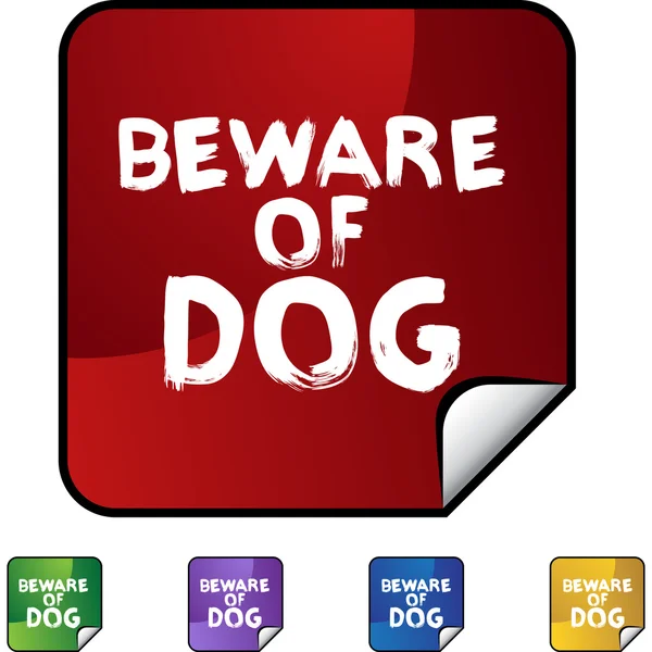 Beware του πολύχρωμα εικονίδια σκυλί — Διανυσματικό Αρχείο