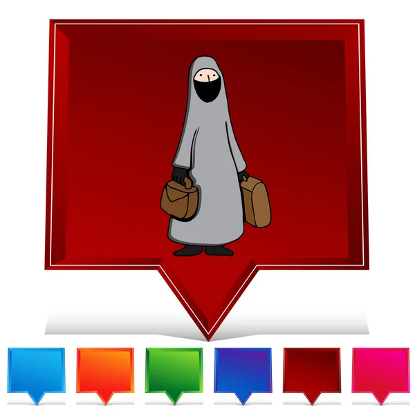 Mulher Muçulmana vestindo Burka — Vetor de Stock