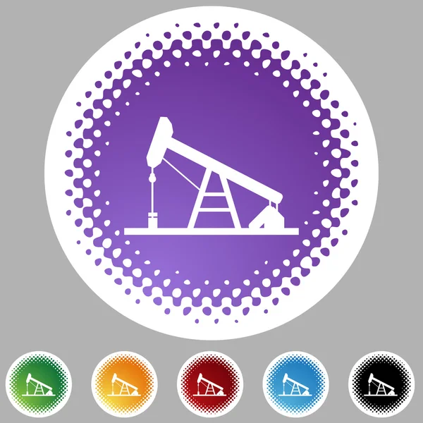 Oil Rig web button — Stock Vector