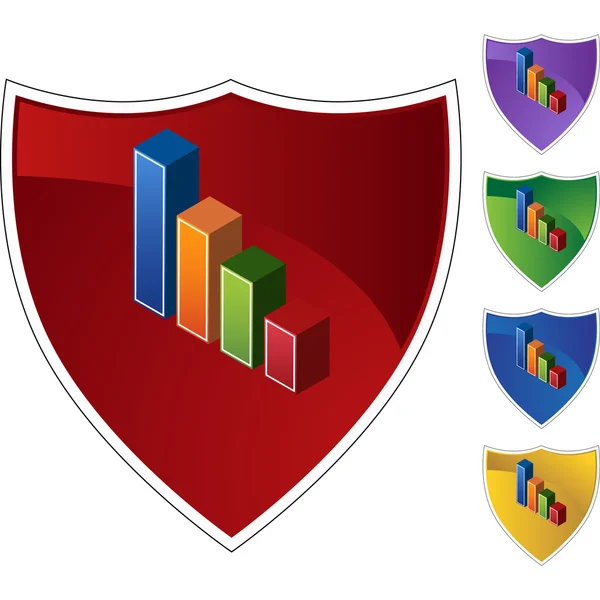 Liggande diagramknappen web — Stock vektor