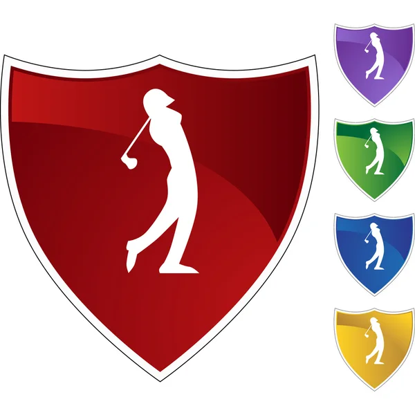 Bouton web golfeur — Image vectorielle