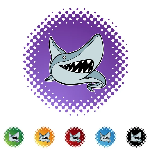 Botão web de tubarão — Vetor de Stock