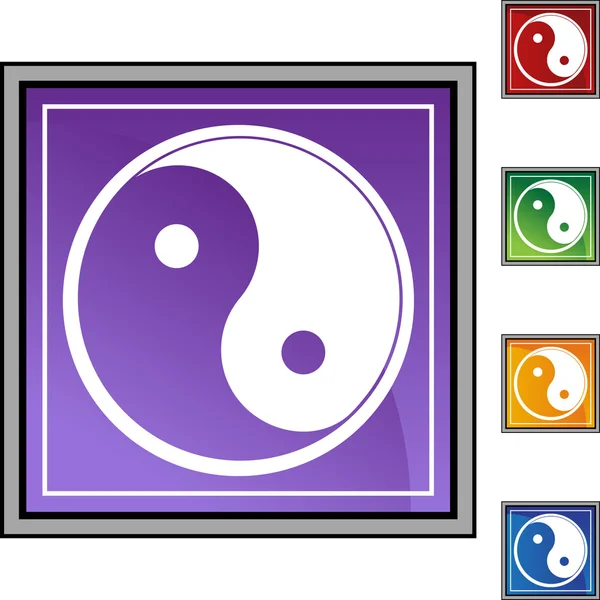 Yin Yang web pictogram — Stockvector