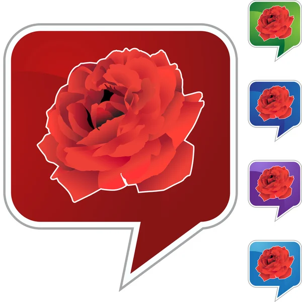 Rose web pictogram — Stockvector