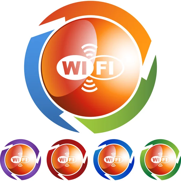 Wifi botón web — Vector de stock