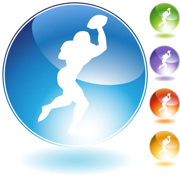 Quarterback Football Crystal Icon — Stock Vector