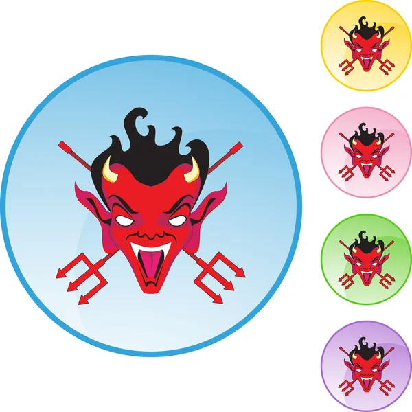 Devil web button — Stock Vector