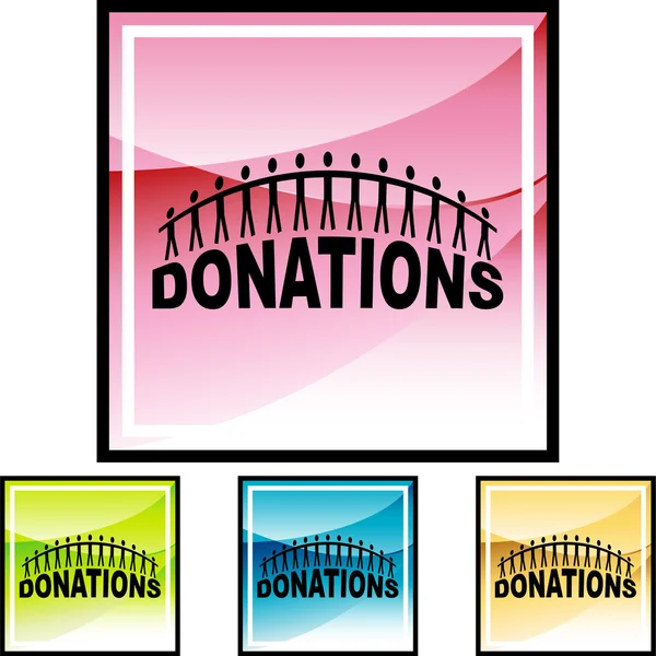 Donations web button — Stock Vector