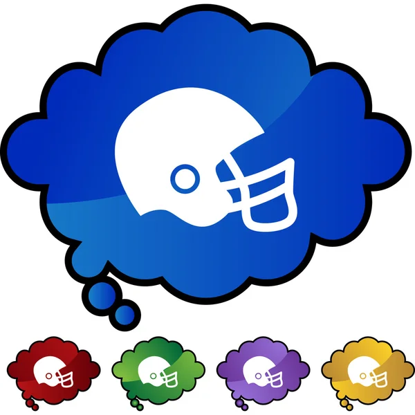 Football helmet web button — Stock Vector