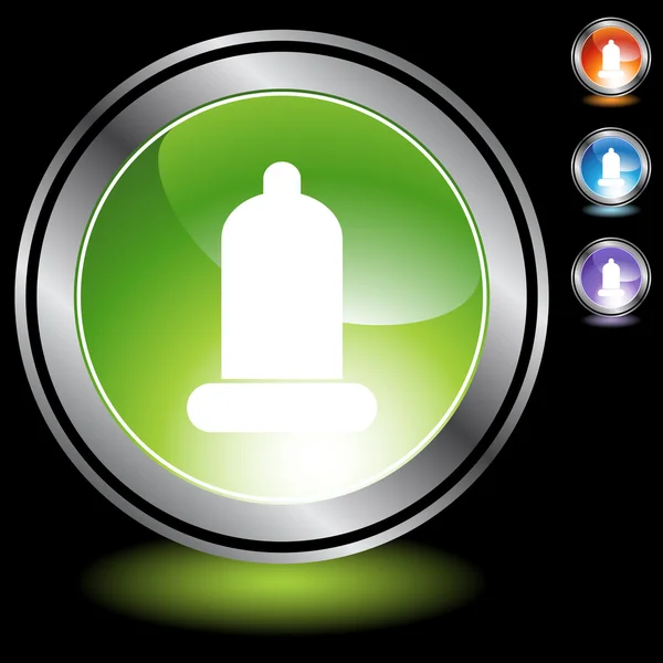 Condom button icon — Stock Vector