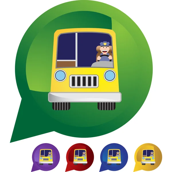 Bouton web du conducteur de bus — Image vectorielle