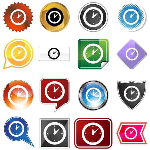 Clock timer variety icon set — Stock Vector