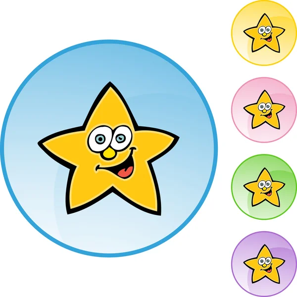 Yıldız yüz web simgesi — Stok Vektör