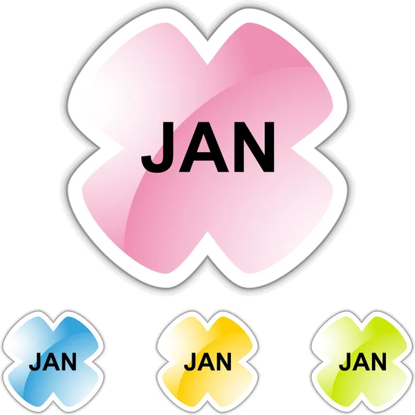 Januar-Webbutton — Stockvektor