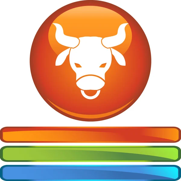 Taurus web gomb — Stock Vector