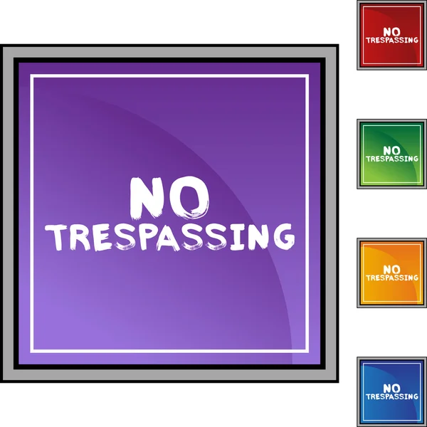 No Trespassing colorful icons — Stock Vector