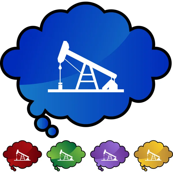 Oil Rig web button — Stock Vector