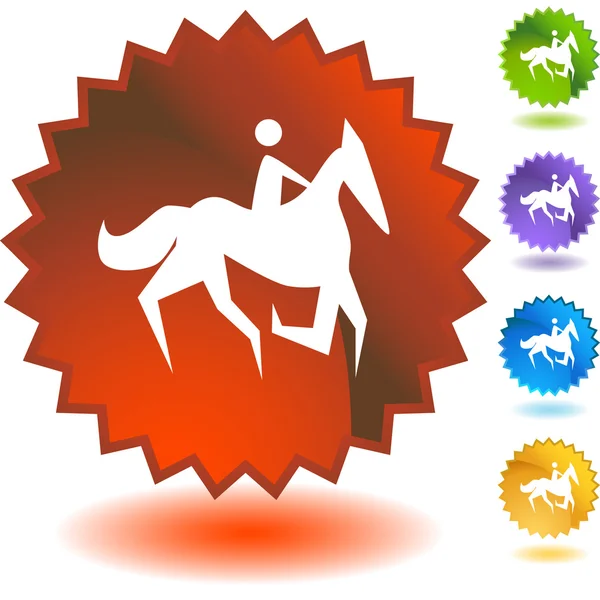 Häst jockey ikonen — Stock vektor