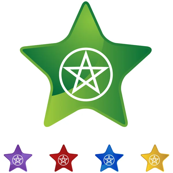 Ícone do botão Pentagram — Vetor de Stock