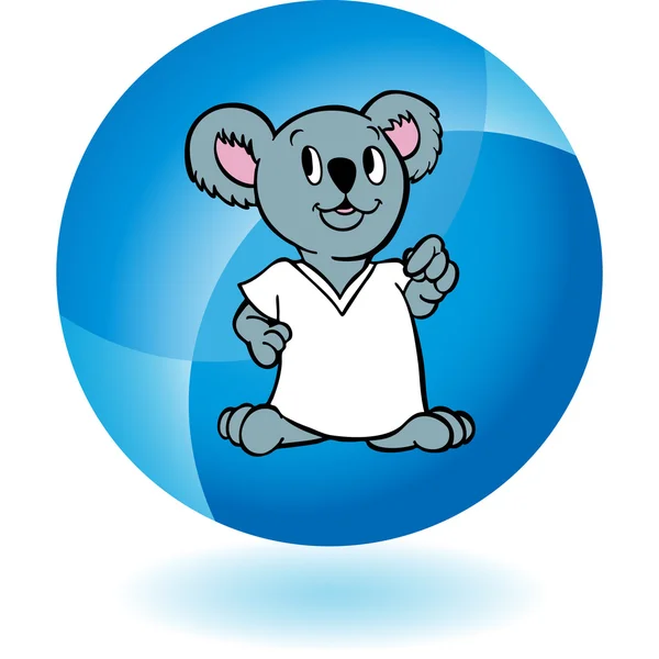 Bouton icône Koala — Image vectorielle