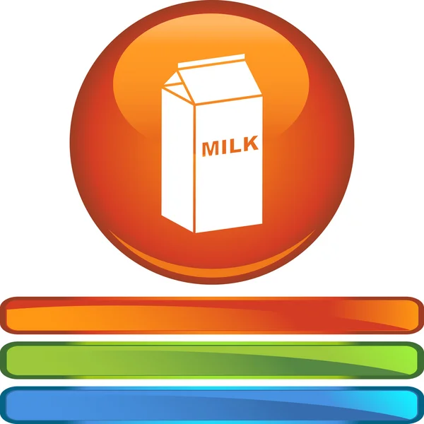 Botón web de leche — Vector de stock